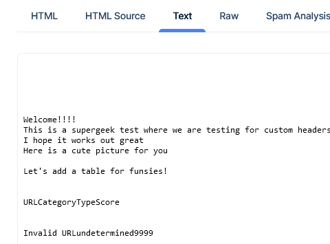 text only test sending automated email messages