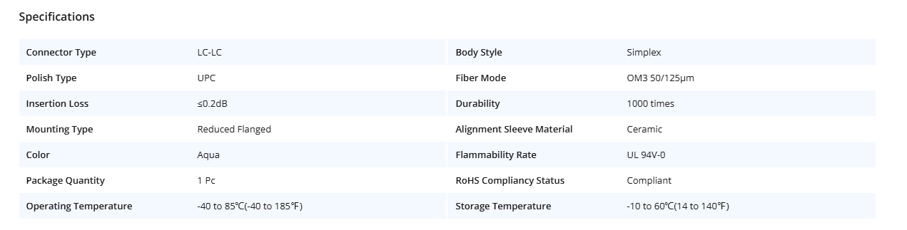 Barrel Adaptor LC /UPC MM Simplex - Image 2